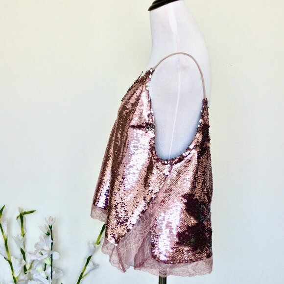NEW! Intimately Free People Swingin Sequin Tank Cami Pink SZ S - Picture 5 of 9